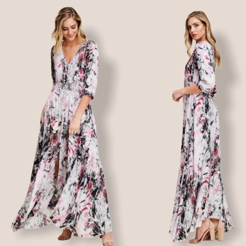 TAYLOR - Japanese Floral Print Maxi/Duster